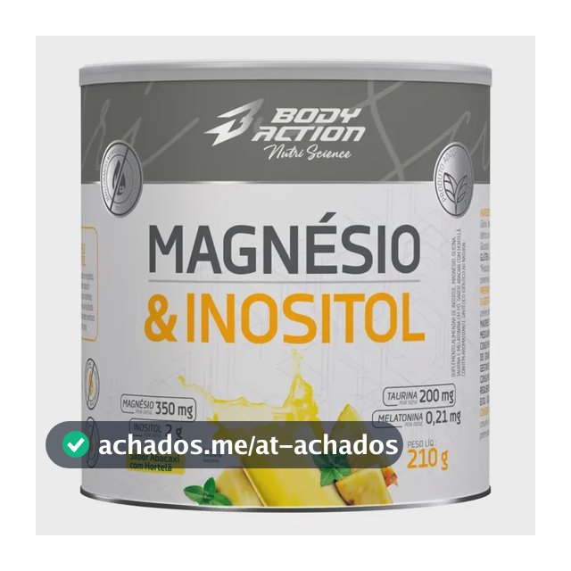 Mineral/vitamina Bodyaction Nutri Science Magnésio E Inositol Taurina Melatonina 210g Em Pó Sabor Abacaxi Com Hortelã X 210g