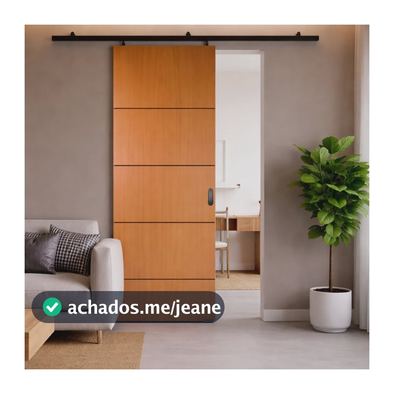 Porta De Correr Colméia  Bbb Frisada 70x210 Kit Alumínio Marrom-escuro