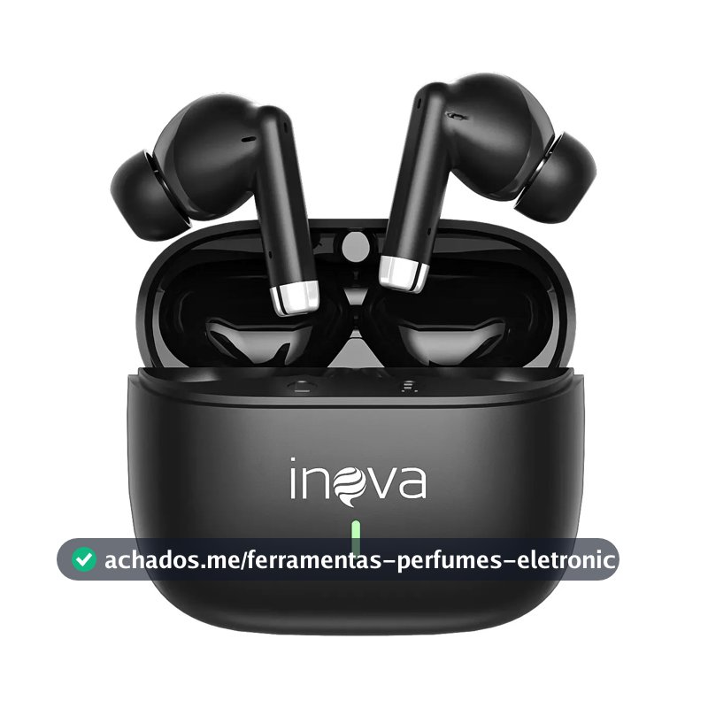 Fone De Ouvido Sem Fio Bluetooth 5.3 Tws Intra-auricular 50h Fone De Ouvido Bluetooth Sem Fio Tws Bateria De Longa Duração Cor Preto, Inova