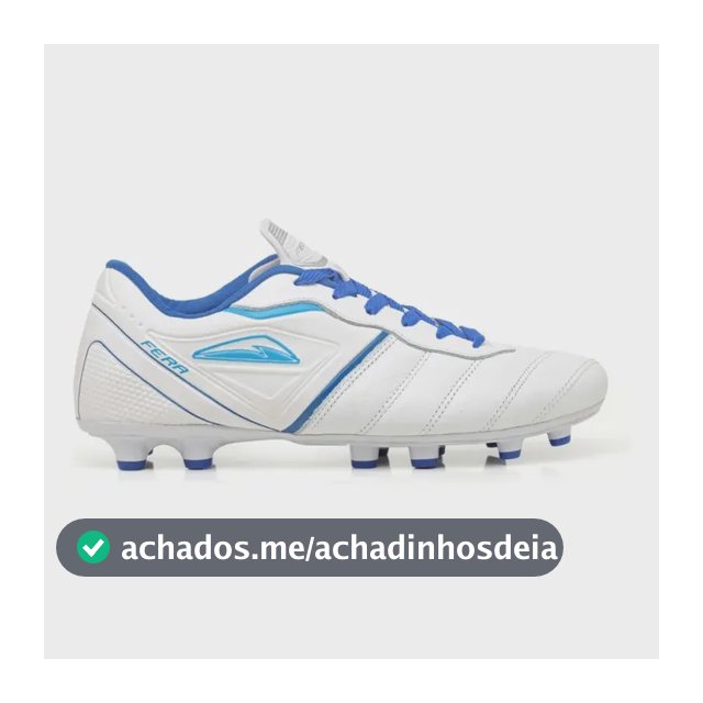 Chuteira Campo De Couro Legítimo Mista Branco F190