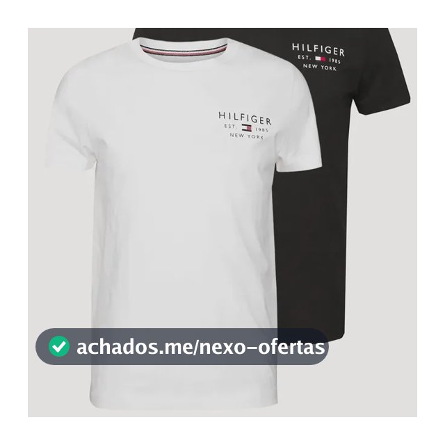 Kit Camisetas Tommy Hilfiger Brand Love Small Preta/braca Preta/branca S/p