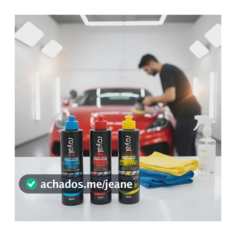 Kit Polimento Automotivo Polidor Corte Refino Lustro Brilho Branco