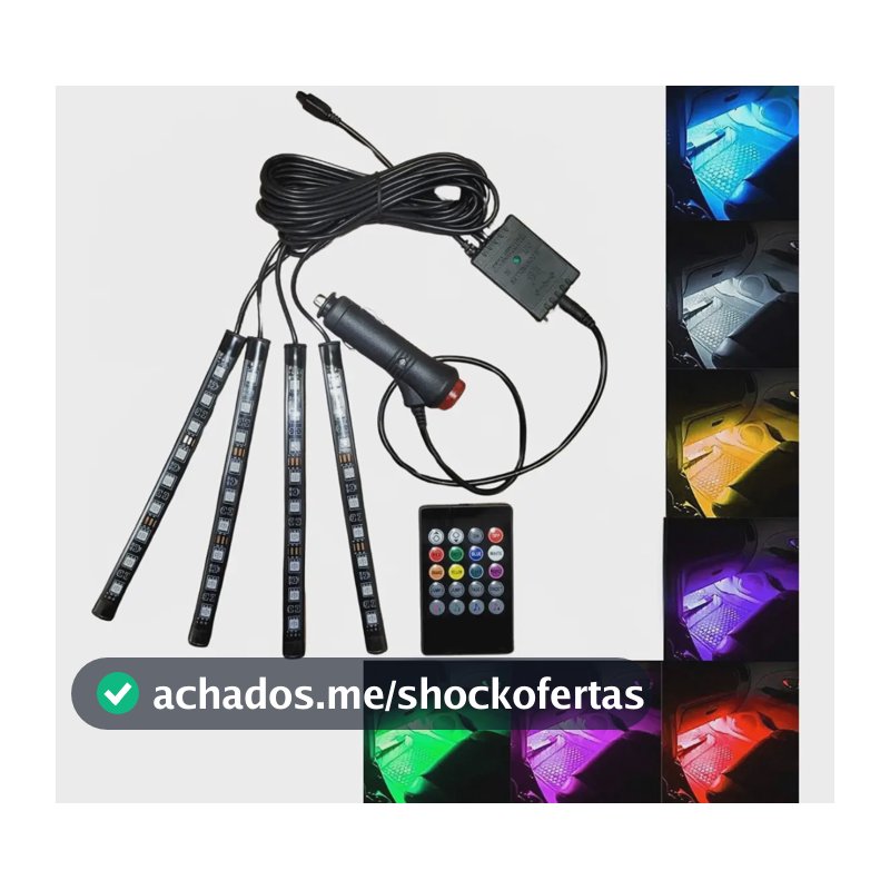 Kit Iluminacao Led Automotivo Neon Rgb Tuning Controle 12v