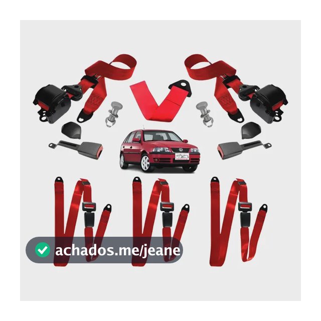 Jogo De Cinto Segurança Vermelho Gol G1 G2 G3 G4 Voyage