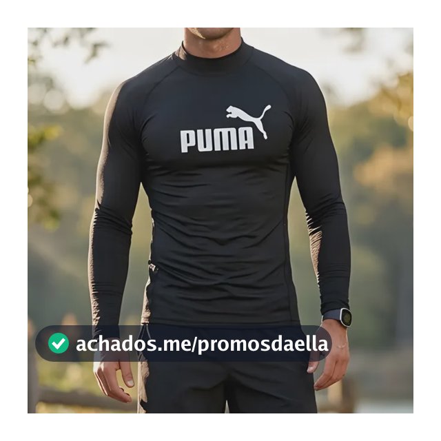 Camiseta Térmica Puma Manga Longa Proteção Uv50+ Masculina