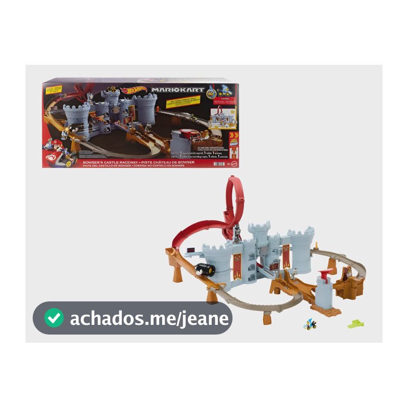 Pista de brinquedos multicolorida Hot Wheels Mario Kart Bowser Castle