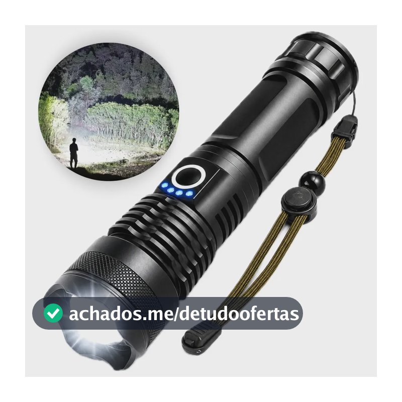 Lanterna Tática Militar T9 Mais Forte Do Mundo Potente Led Recarregável