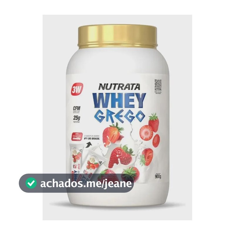 Whey Grego 3W Pote 900g Morango com Chantilly Nutrata