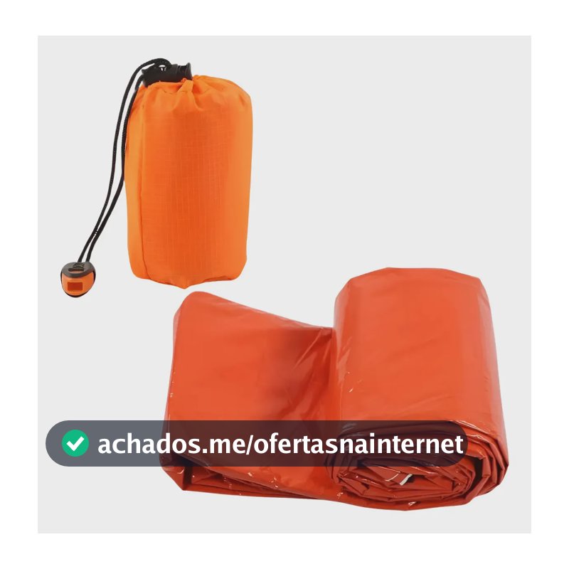 Saco Dormir Emergência Térmico Impermeável Ultraleve Resgate Cor Laranja