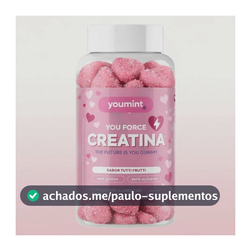 Creatina Gummy YouMint 60 Gomas – 3g por Porção – Zero Açúcares