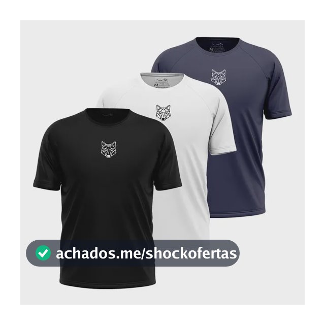 Kit 3 Camisetas Masculina Dry Alpha Lobo Geométrico