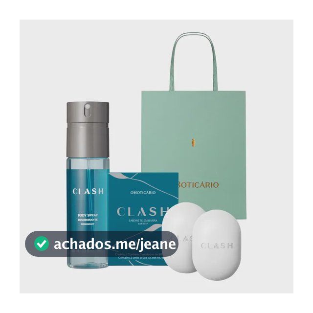 Presente O Boticário Kit  Body Spray Clash + Sabonetes