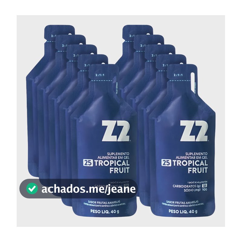 Energy Gel Z2 Tropical Fruit Box 10 Unidades Sachê 40g Natural