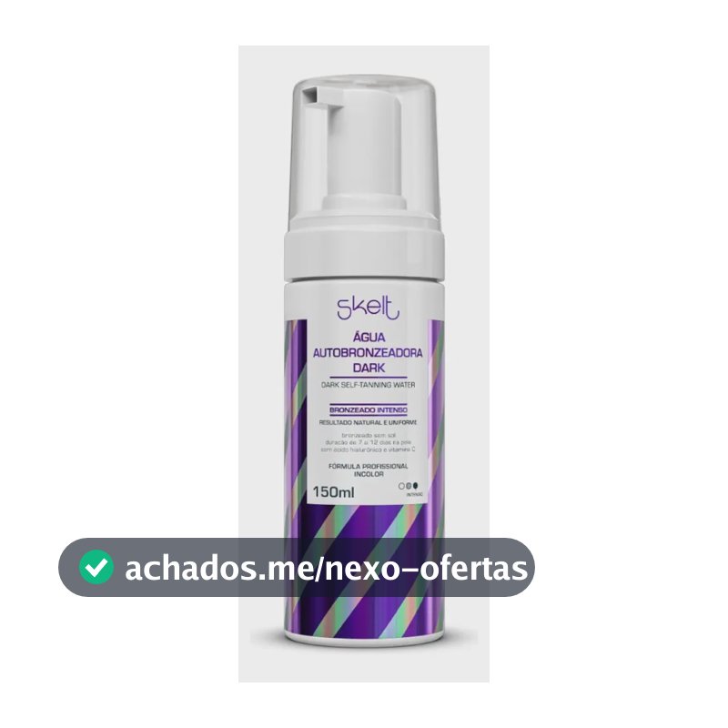 Skelt Água Autobronzeadora Dark 150ml | Bronze 2x Mais Intenso, Ácido hialurônico e Vitamina C, Hidratação Profunda, Textura Mousse, Não Oleosa, Acabamento Uniforme | Todos os Tipos de Pele