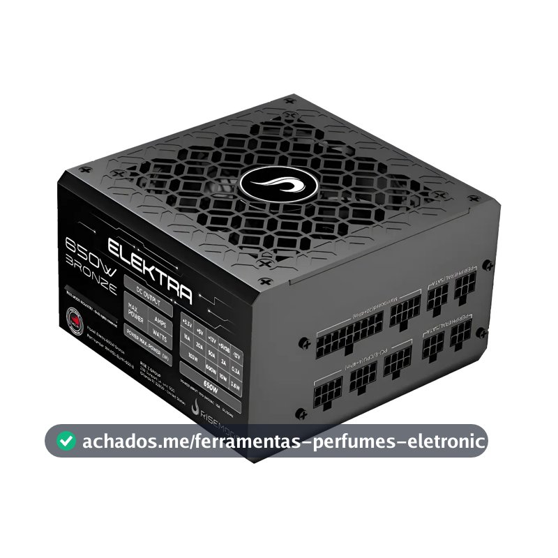 Fonte Gamer Rise Mode Elektra 650w Full Modular Selo Teclab Preto