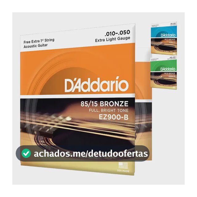 Encordoamento Cordas Violão Aço Daddario 09 010 011 Mi Extra