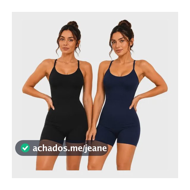 Kit 2 Macaquinho Fitness Feminino Curto Academia Treino Preto E Azul P