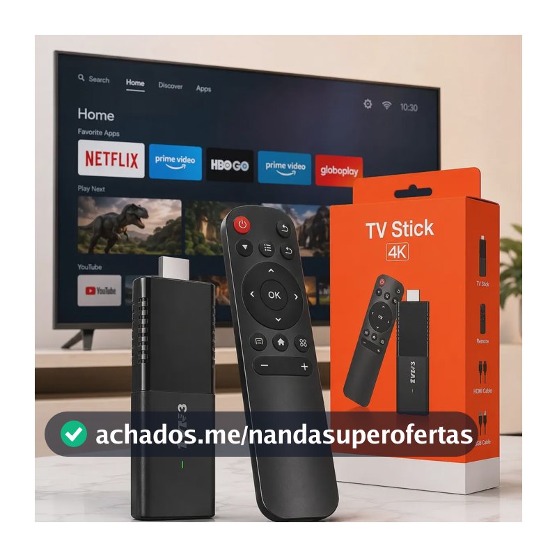 Tv Stick Android 4k Com Wi-fi Dual Band, 8gb E 128gb Para Smart Tv Preto Padrão iDeel