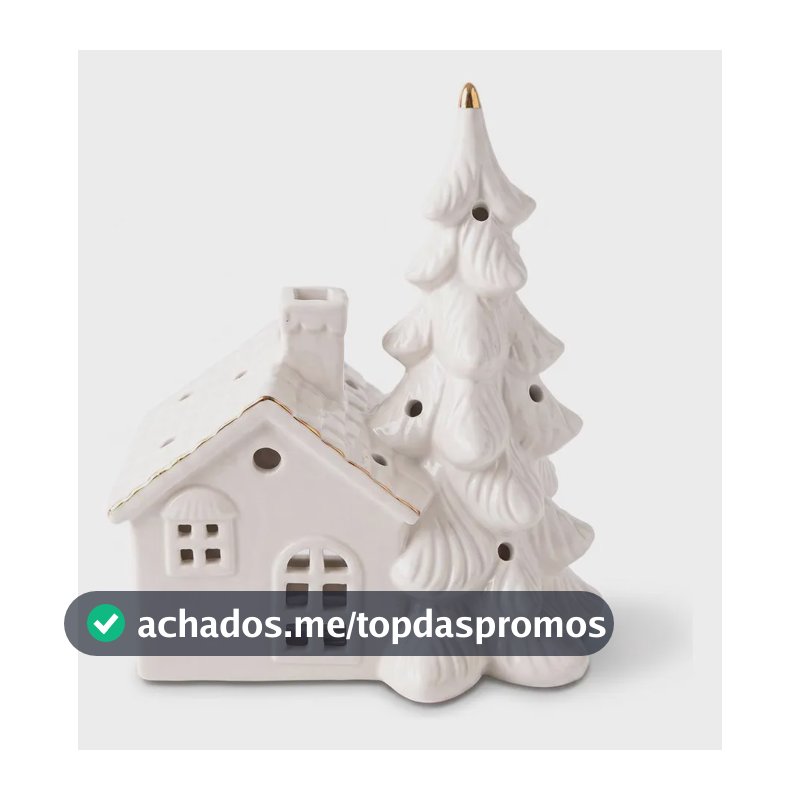 Enfeite De Natal Casinha Led Home Style Hielo 20 Cm Branco