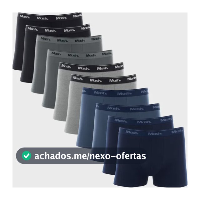 Kit Com 10 Cuecas Boxer Algodão Cotton Masculina Adulto Mash
