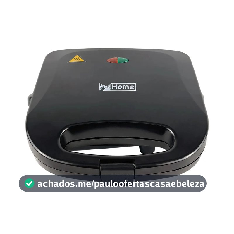 Sanduicheira Grill Antiaderente Preta 750W SAN004 - Seven Home