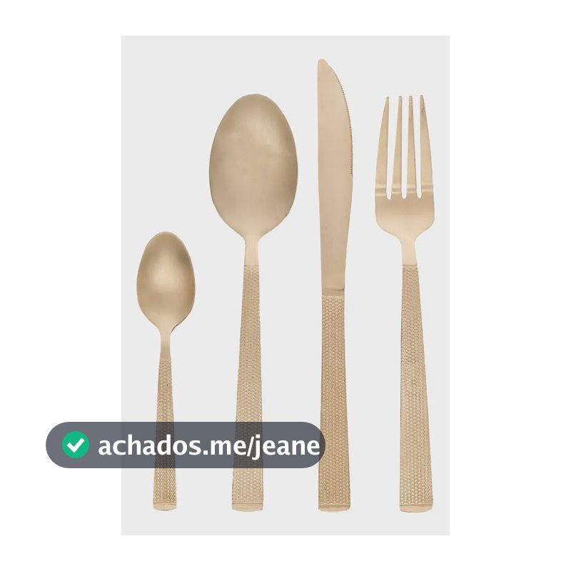 Faqueiro 16 Peças De Aço Inox Santorini Champanhe - Lyor