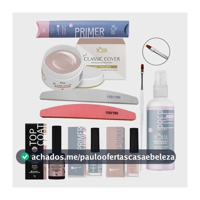 Kit Completo Vólia Gel + Prep + Desidrat + Primer + Top Coat