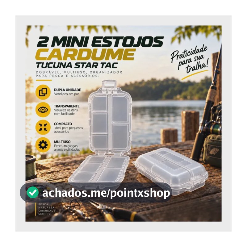 2 Mini Estojos Cardume Tucuna Star Tac Dobrável, Multiuso Organizador Pesca E Acessórios