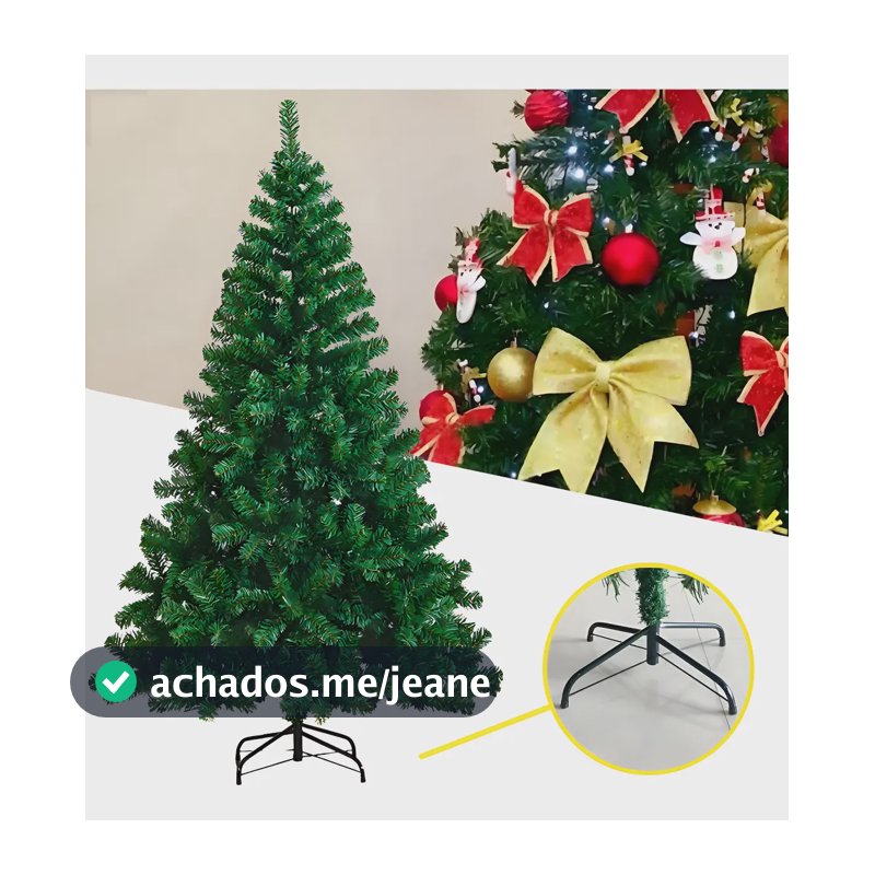 Árvore De Natal Grande 1,80m 750 Galhos Bem Cheia Luxo Cor Verde