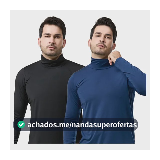 Kit 2 Camisa Camiseta Gola Alta Térmica Uv Blusa Masculina