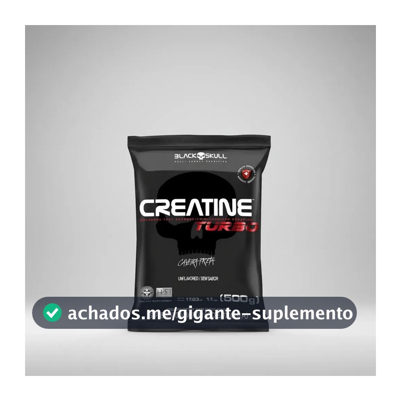 Creatine Turbo 500g Refil Black Skull USA Sem Sabor