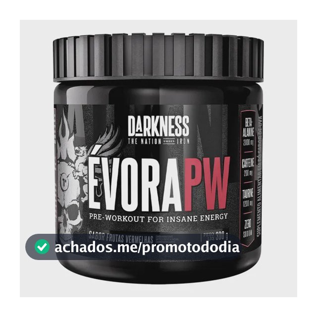 Suplemento em pó Darkness Pré Treino Alanina Évora PW sabor Frutas vermelhas x 300g