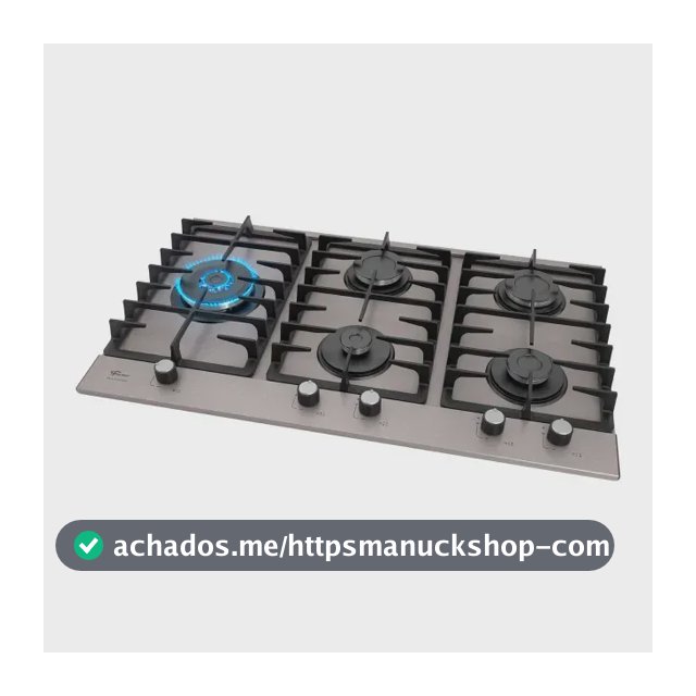 Cooktop A Gás Fischer 5 Bocas Tc Platinium Prime Trempes Ferro Fundido Bivolt 38420-107470