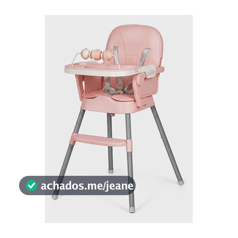 Cadeira Alimentação Bebê Portátil Ajustável Refeição Infant 2 Em 1 Com bandeja removível e altura ajustável-Rosa