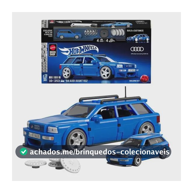 Veículo Mattel Brick Shop Speed Audi Avant Rs2 1994 Azul