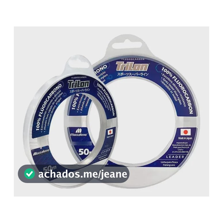 Linha Trilon Leader 100% Fluorcarbono 50 Metros Transparente 0.35mm