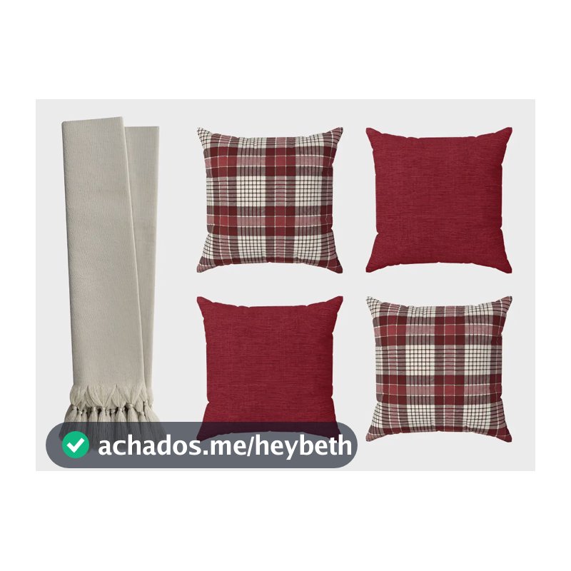 Kit Manta Sofá Gigante 3 Metros Com 4 Capas Em Linho Xadrez Cor Vermelho