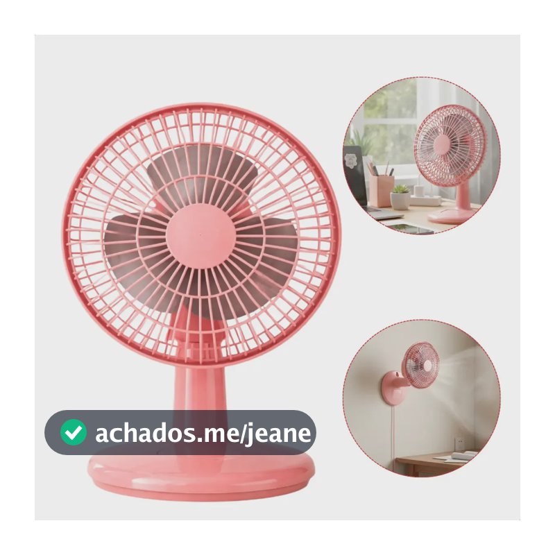 Ventilador Turbo 20 Cm 20 Cm 20w Rosé Prata Plástico 3