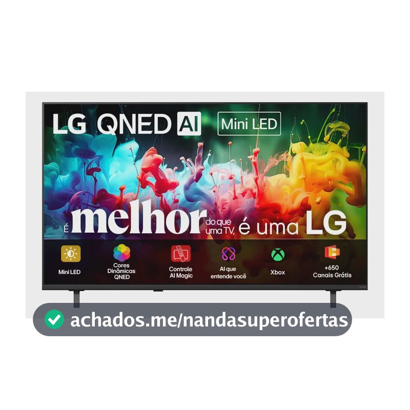 Smart TV 4K 55" LG QNED Mini LED AI QNED70 2026 Processador α7 Ger9 HDR10 Xbox Bluetooth Wi-Fi AI Search Google Gemini Integrados webOS 26 - 55QNED70BSA