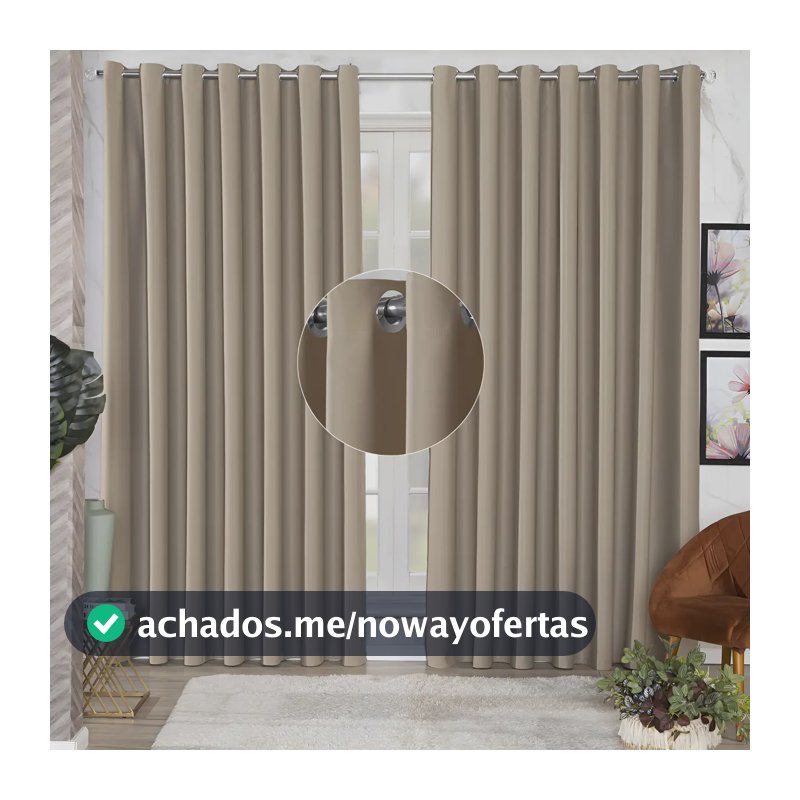 Cortina Blackout Tecido Grosso 2,80x2,30 Porta Sala Quarto