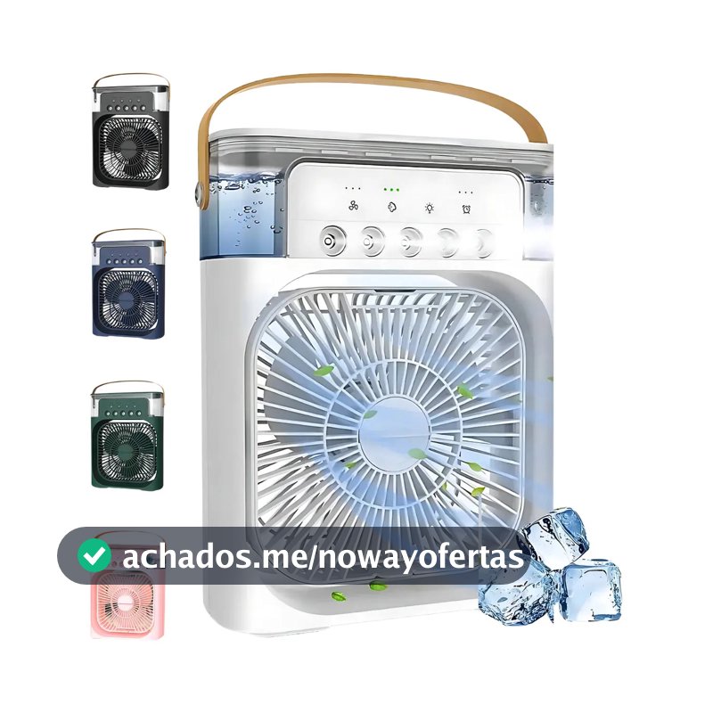 Mini Ar Condicionado Ventilador Portátil Usb Umidificador Cor Branco FRIMPORTS