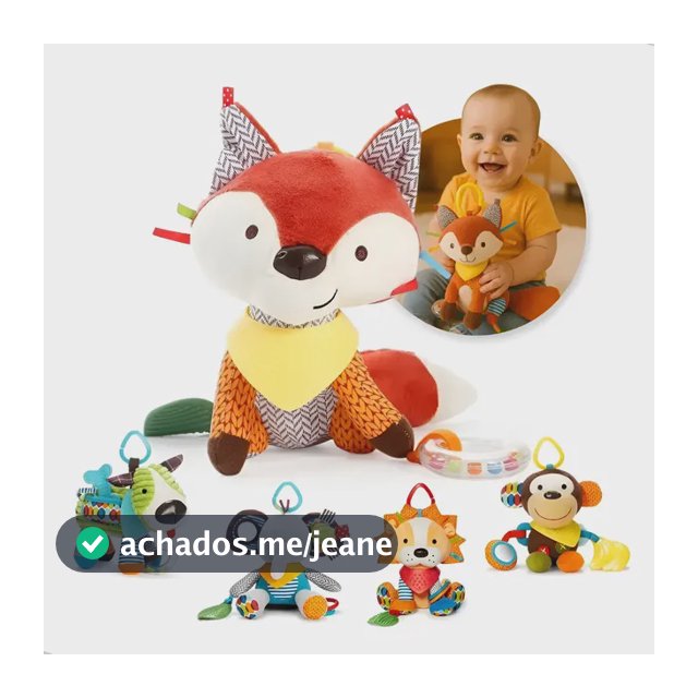 Chocalho Mordedor De Bebê Pelúcia Sonoro Sensorial Naninha