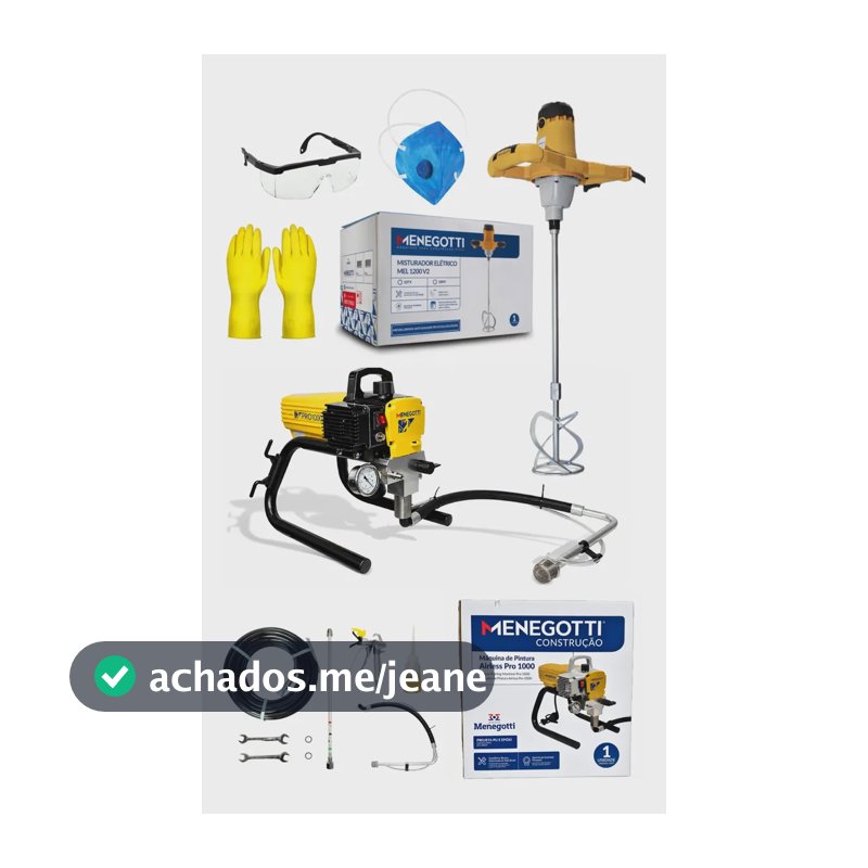 Máquina Misturador Tinta Airless Pintura Menegotti + Kit Pro 220v