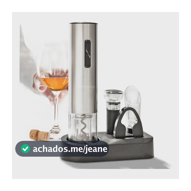 Kit Abridor De Vinho Elétrico Automático Momo Lifestyle Cor Prateado