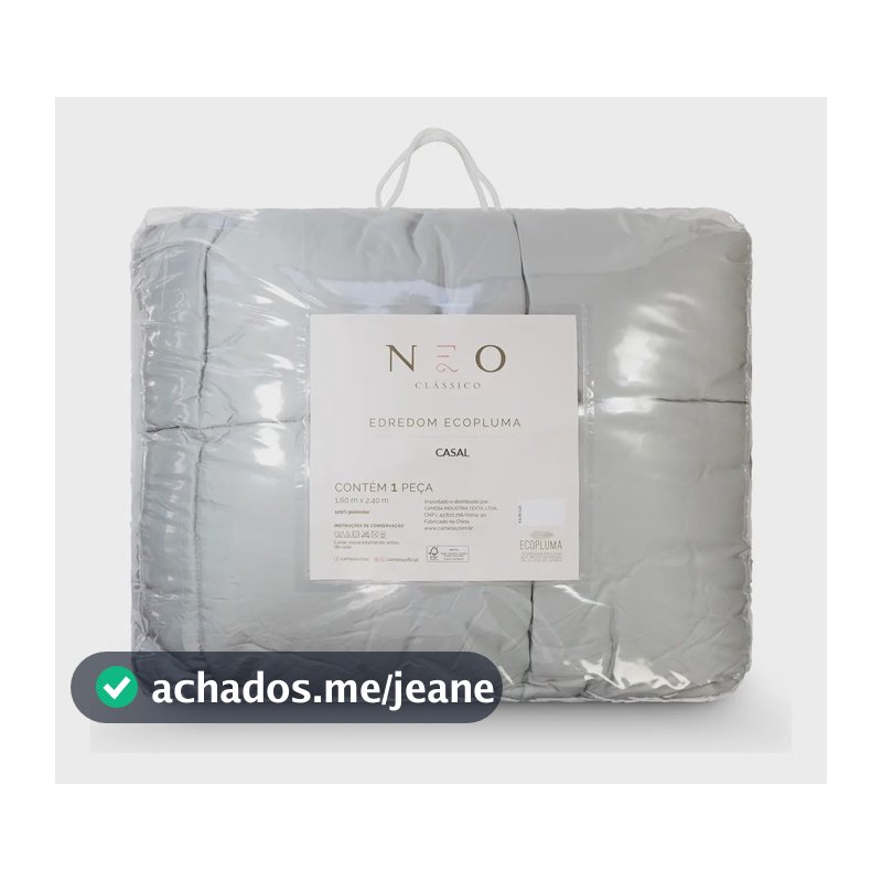 Edredom Ecopluma Toque De Pluma Casal 220 X 240 Cinza Camesa