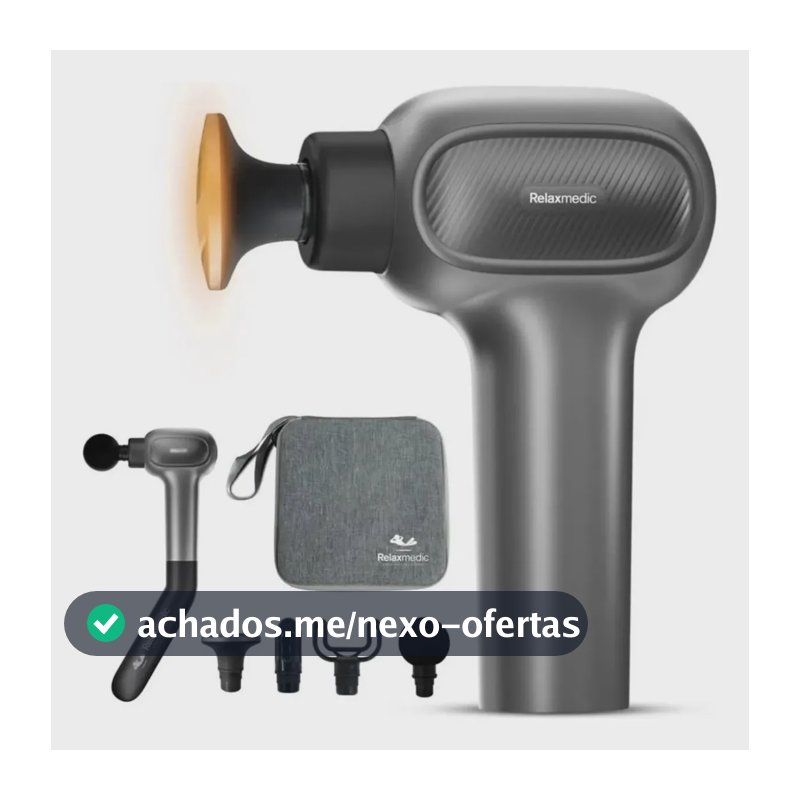 Pistola Massageadora com Aquecimento Elétrica Deep Therapy Flex Relaxmedic Cinza