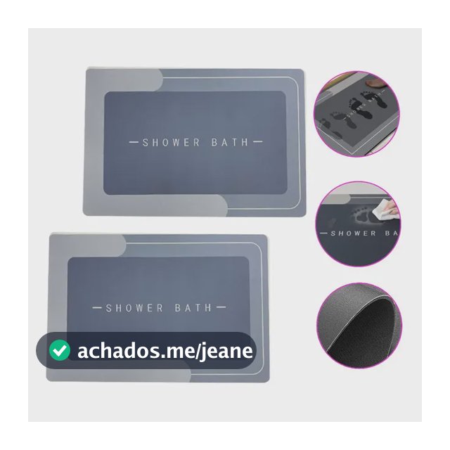 Kit2 Tapetes Para Banheiro Tapete Mágico Ultra Secagem Rápid Azul-claro