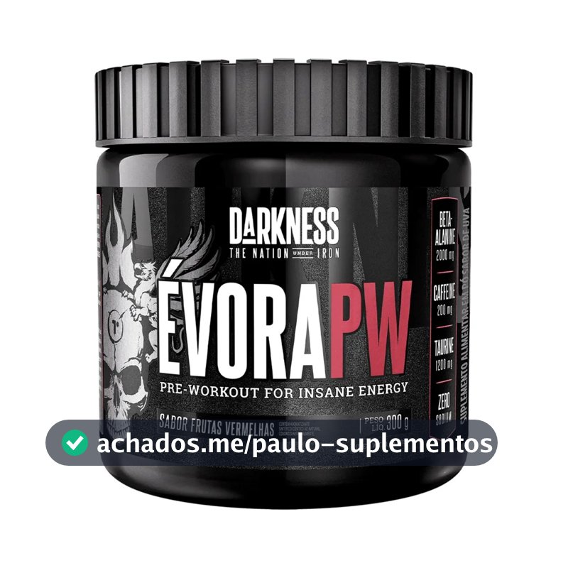 Suplemento em pó Darkness Pré Treino Alanina Évora PW sabor Frutas vermelhas x 300g
