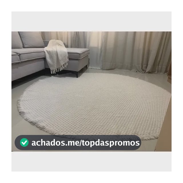Tapete Redondo 100% Algodão 1,50x1,50. Fácil De Limpar!