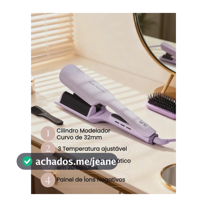 Modelador De Ondas Lena Protect Titanium Íons | 170°c/210°c | Aquecimento Rápido | Bivolt | Função Temporizador